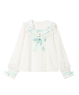 推しリボンテーラードセーラー襟ブラウス