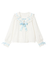 推しリボンテーラードセーラー襟ブラウス