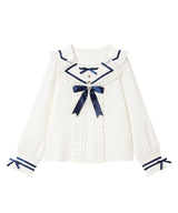 推しリボンテーラードセーラー襟ブラウス