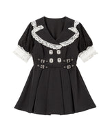 キラキラビジューテーラードレースワンピース