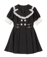 キラキラビジューテーラードレースワンピース