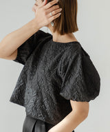 ジャガードパフスリーブトップス