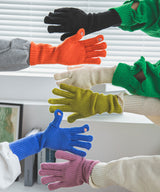 【メール便】スマホ対応カラーニットアームグローブ