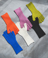 【メール便】スマホ対応カラーニットアームグローブ