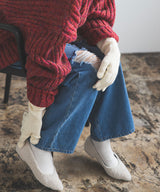 【メール便】スマホ対応カラーニットアームグローブ