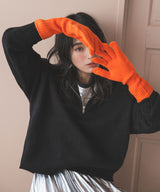 【メール便】スマホ対応カラーニットアームグローブ