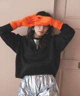 【メール便】スマホ対応カラーニットアームグローブ