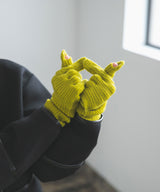 【メール便】スマホ対応カラーニットアームグローブ