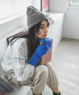 【メール便】スマホ対応カラーニットアームグローブ