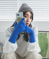 【メール便】スマホ対応カラーニットアームグローブ