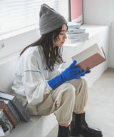 【メール便】スマホ対応カラーニットアームグローブ