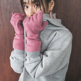 【メール便】スマホ対応カラーニットアームグローブ