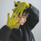 【メール便】スマホ対応カラーニットアームグローブ