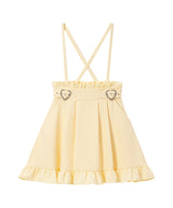 【新春セール】推し色サイドキラキラハートバックルサス付きスカート