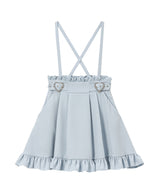 推し色サイドキラキラハートバックルサス付きスカート