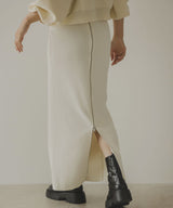 スポンジニットジップナロースカート