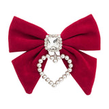 大きめビジューハートパール2個セットヘアクリップ