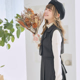 バックリボンクロップドジレ