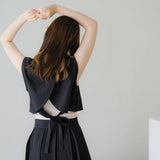 バックリボンクロップドジレ