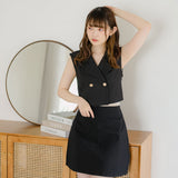 バックリボンクロップドジレ