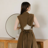 バックリボンクロップドジレ