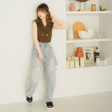 バックリボンクロップドジレ