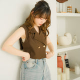 バックリボンクロップドジレ