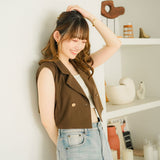 バックリボンクロップドジレ