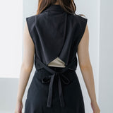 バックリボンクロップドジレ