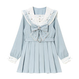 ハートビジューリボンレース学園ワンピース