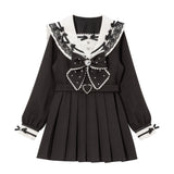 ハートビジューリボンレース学園ワンピース