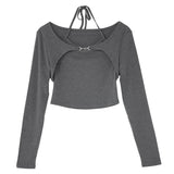 マルチwayギャルキャミ×短丈トップス2点セット