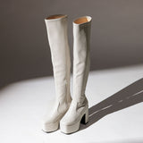【新春セール】ストレッチフィット厚底美脚ニーハイブーツ【大きいサイズ有】