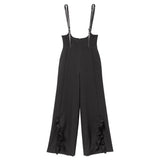 【新春セール】フリルサスペンダーワイドパンツ