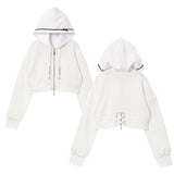 Wジップクロップドパーカー