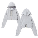 Wジップクロップドパーカー