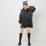 ポンポン付ねこ耳ボーダー編ニット帽