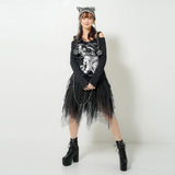 ポンポン付ねこ耳ボーダー編ニット帽