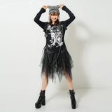 ポンポン付ねこ耳ボーダー編ニット帽