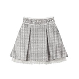 レースハートビジューベルトスカート