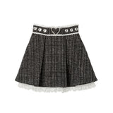 レースハートビジューベルトスカート