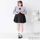 パール襟丸襟ショルダーレースフリルガーリーブラウス