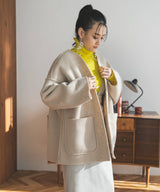 フェイクリングウールリバーシブルミドルジャケット