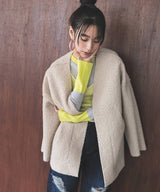 フェイクリングウールリバーシブルミドルジャケット