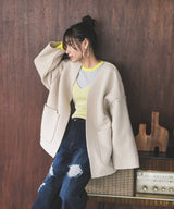 フェイクリングウールリバーシブルミドルジャケット