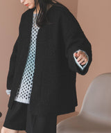 フェイクリングウールリバーシブルミドルジャケット