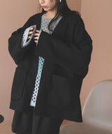 フェイクリングウールリバーシブルミドルジャケット