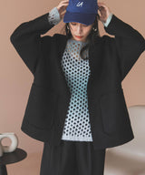 フェイクリングウールリバーシブルミドルジャケット