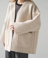 フェイクリングウールリバーシブルミドルジャケット