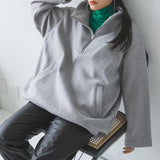 ニットソーハーフジッププルオーバー